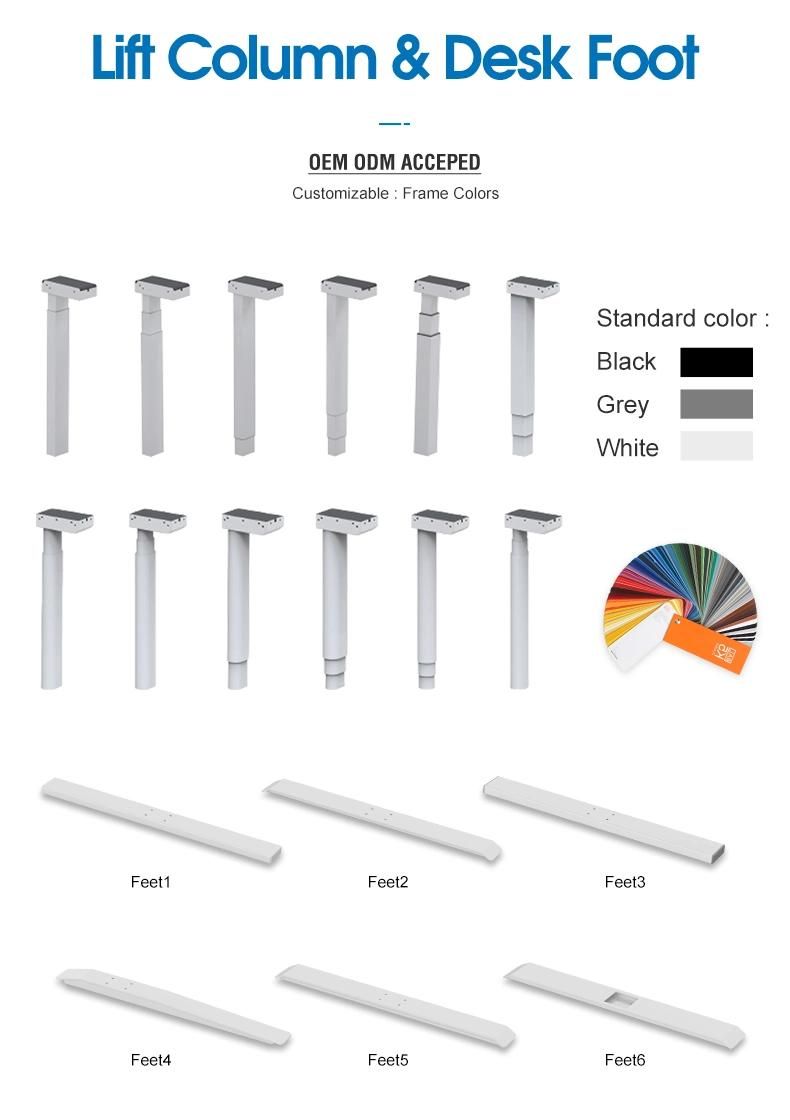Ergonomic Adjustable Height Computer Table Commercial Mechanism Electric Motor Standing Desk