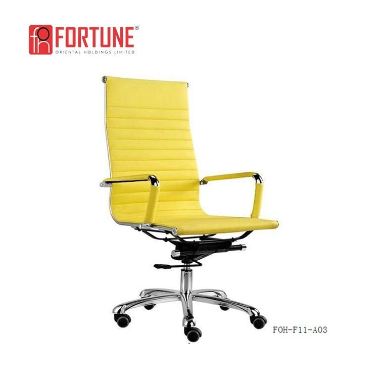 High Back PU Leather Swivel Office Chair with Aluminium Legs Wholesale Foh-F11-A03