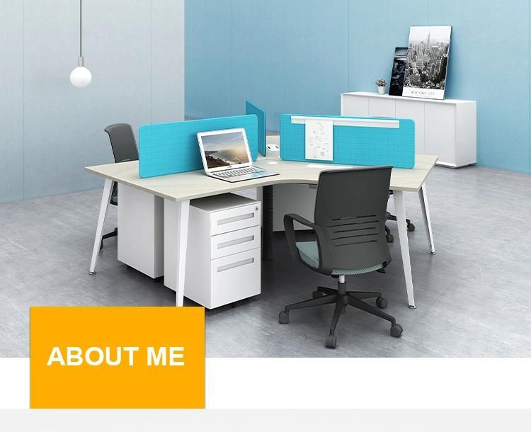 American Fashion Style New Model 3 Person Desk 120 Degree Workstation