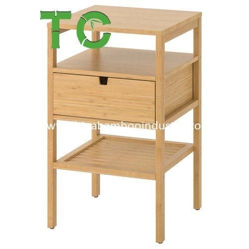 Wholesale 3-Tier Bamboo Nightstand with Drawer End Table Side Table Bedside Table for Home Office