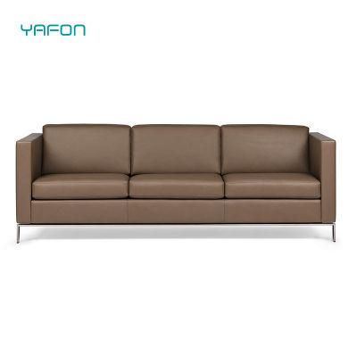 Modern Faux Leather Sofa Couch with up-Holstered Artificial Leather for Contemporary Room