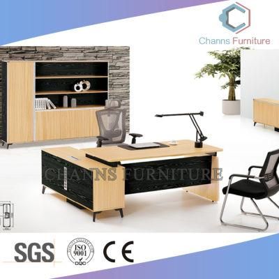 Teak Color Office Furniture Popular L Shape Boss Desk (CAS-DA51)