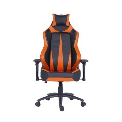 PC Gaming Chair Black Orange Embroidered Logo Rotatable Racing Chair Computer Gaming Chair