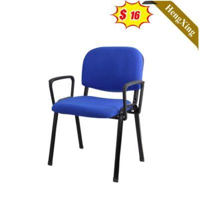 Simple Design Office Furniture Meeting Room Classroom Student Metal Frame Blue Fabric Conference Training Chair