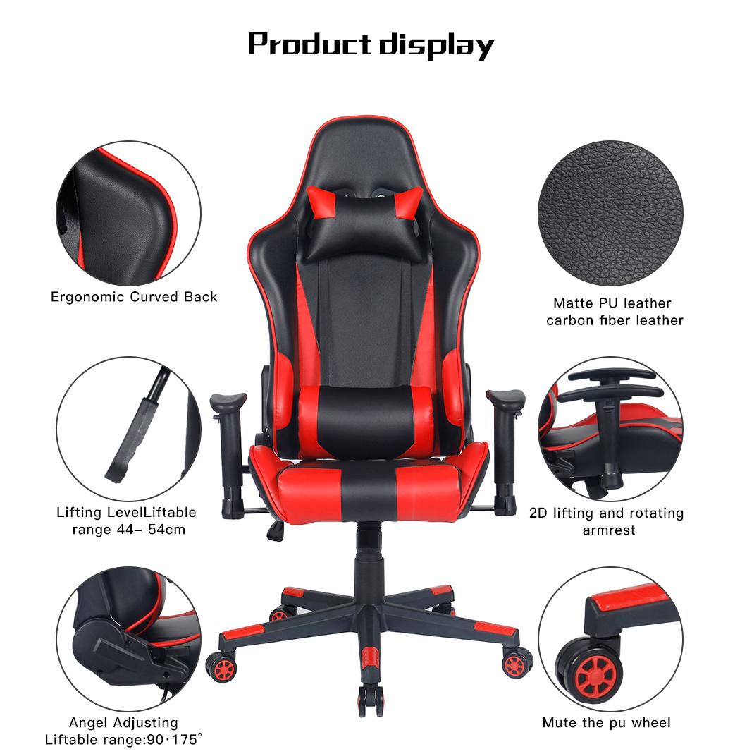 Racing Office Computer Chair Ergonomic Swivel with Massage Black&Red Gaming Chair