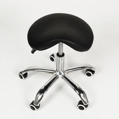 Factory Directly PU Leather Adjustable Rolling Medical Massage Salon SPA Drafting Saddle Stool