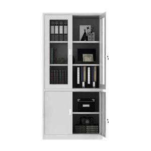Modern Popular Multi Tiers Adjustable Fireproof Used Office Storage Furniture Metal Swing File Cabinet with Glass Door