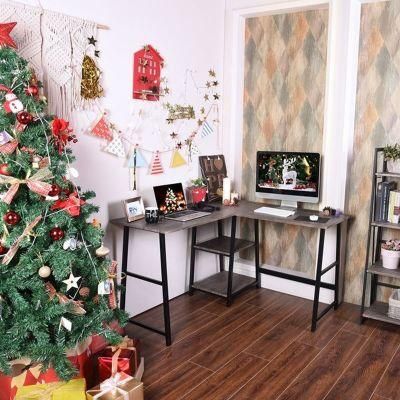 Christmas Carbon Loft Angband L-Shaped Corner Computer Desk with Shelf