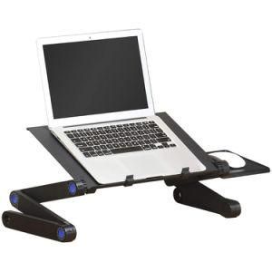 Adjustable Laptop Stand Portable Table with Mouse Pad Plate and Cooling Fan Use Folding Laptop Desk for Sofa Bed