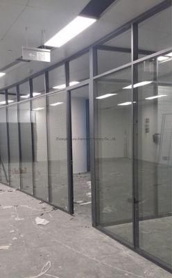 Sand Grey Aluminum Office Partion with Glass on Both Sides