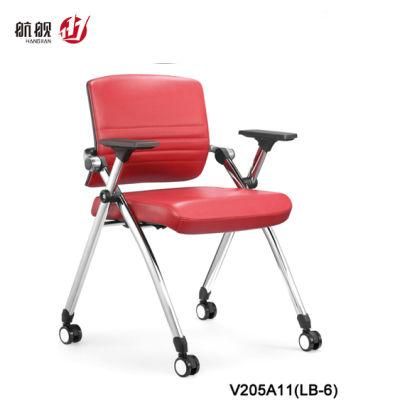 Training Room Foldable Office Chair with Wheels Leather Conference Chair