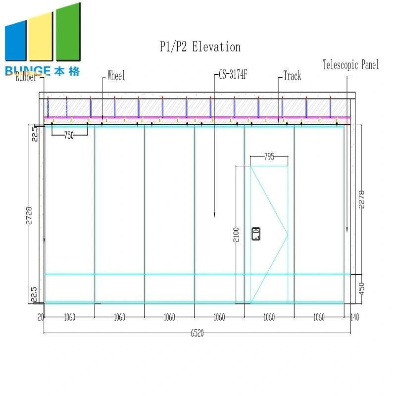 Ballroom Sound Proof Folding Partitions Movable Wooden Partition Wall