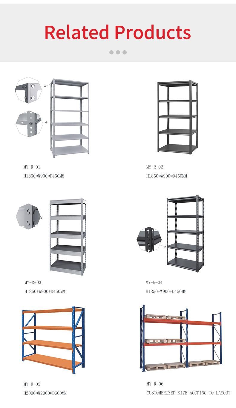 Steel Structural Metal Light Duty Goods Rack Five Layers Shelves