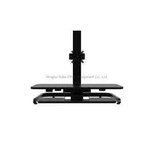 Office Table Computer Desk Black Single Motor Low Noise Electric Height Adjustable Desk Converter