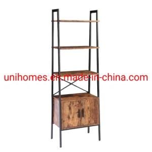 Open Shelf Industrial Wood Metal Bookcase Tall Bookshelf Home Office Storage