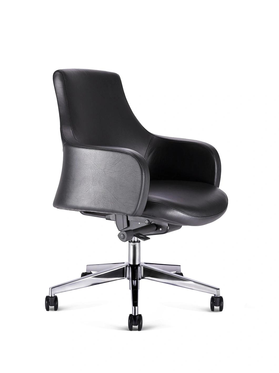 Middle Back Adjustable Ergonomic Half Leather Boss Manager Executive Home Office Swivel Office Chair