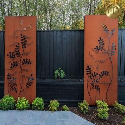 Customized Corten Steel Rectangular Garden Decorative Screen Panel