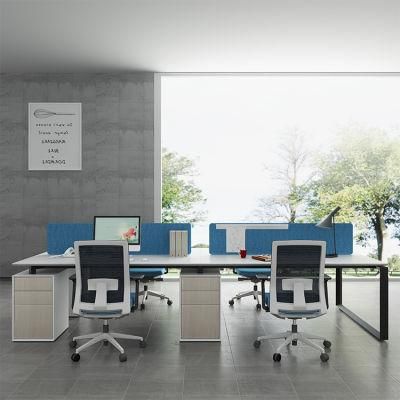 High Quality Fashion Design Standard New Model Modern Modular 4 Person Workstation Furniture with Pedestals