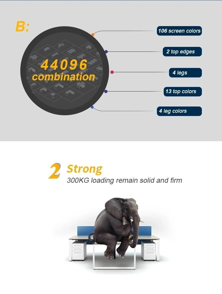 Modular Furniture Y Shape 120 Degree 3 Person Office Workstations