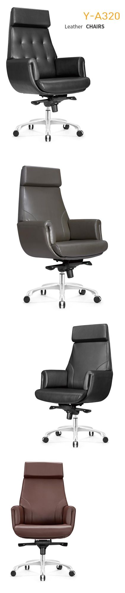 High Quality Leather Comfortable Recliner Swivel Executive Chair for Boss Office