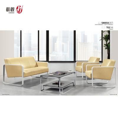 Simple Style Leather Sofa Set Export to USA 1+2+3 Office Waiting Sofa