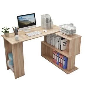 Simple Corner Computer Desk with Bookshelf