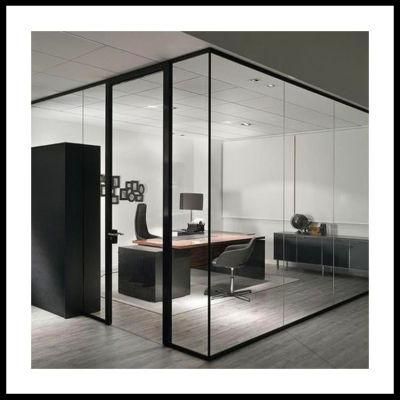 Aluminum Frame Partition Tempered Office Glass Full High Wall Partition
