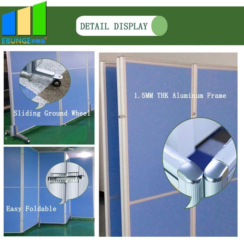 Customized Aluminum Frame Room Screen Division Office Sliding Wooden Wall