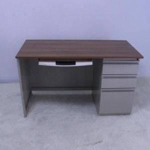 Factory Design Office Furniture Metal Steel Office Computer Desk With Wooden Tabletop