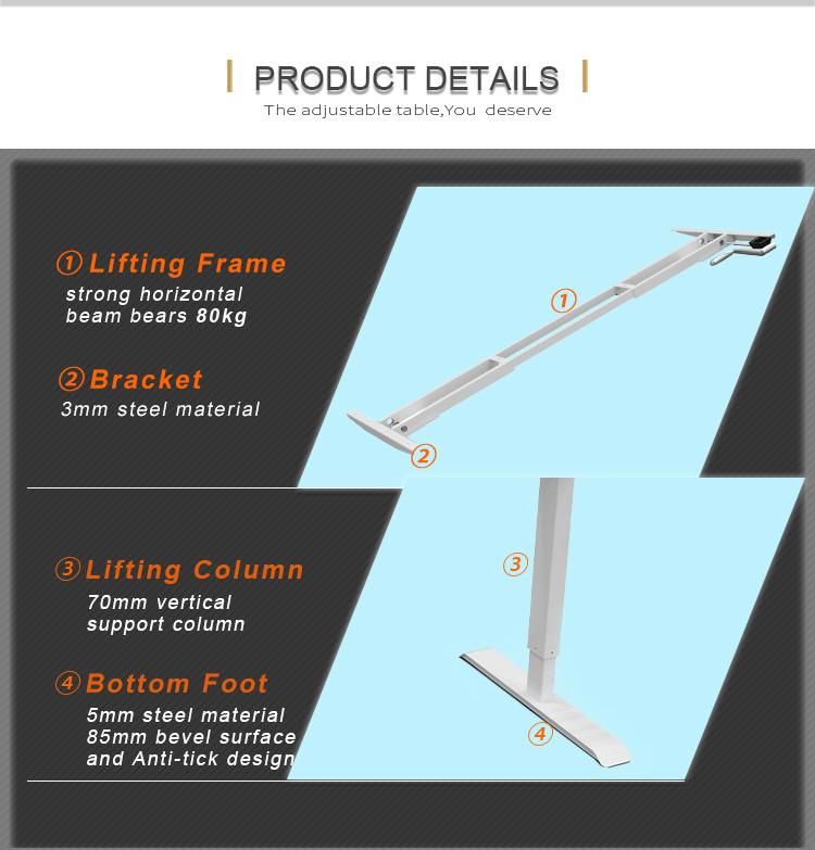 Ergonomic Height Adjustable Sit Standing Manual Adjustable Desk