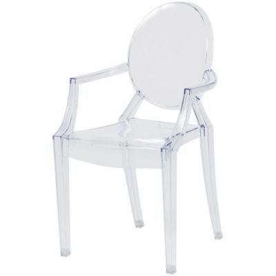 Hotel Cheap Plastic Chair Luxury Ghost Chair with Arms