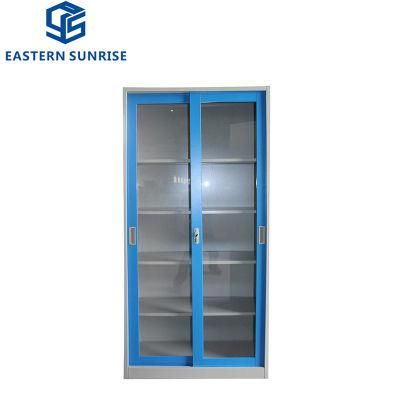 Glass Double Door Steel Office Archives Storage Cabinet