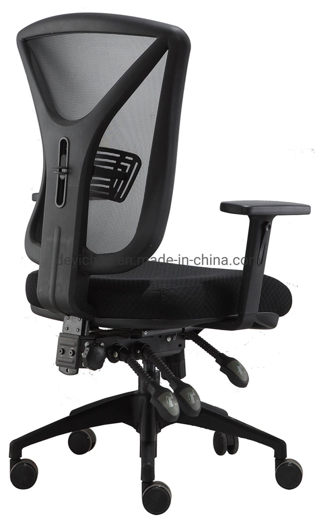 Ratchet Back 3 Lever Heavy-Duty Mechanism H325mm Nylon Base with Nylon Castor PU Adjustment Armrest Mesh Back Office Chair