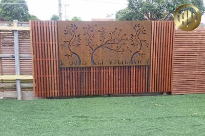 Outdoor Wall Hanging Rectangular Decorative Corten Steel Screen