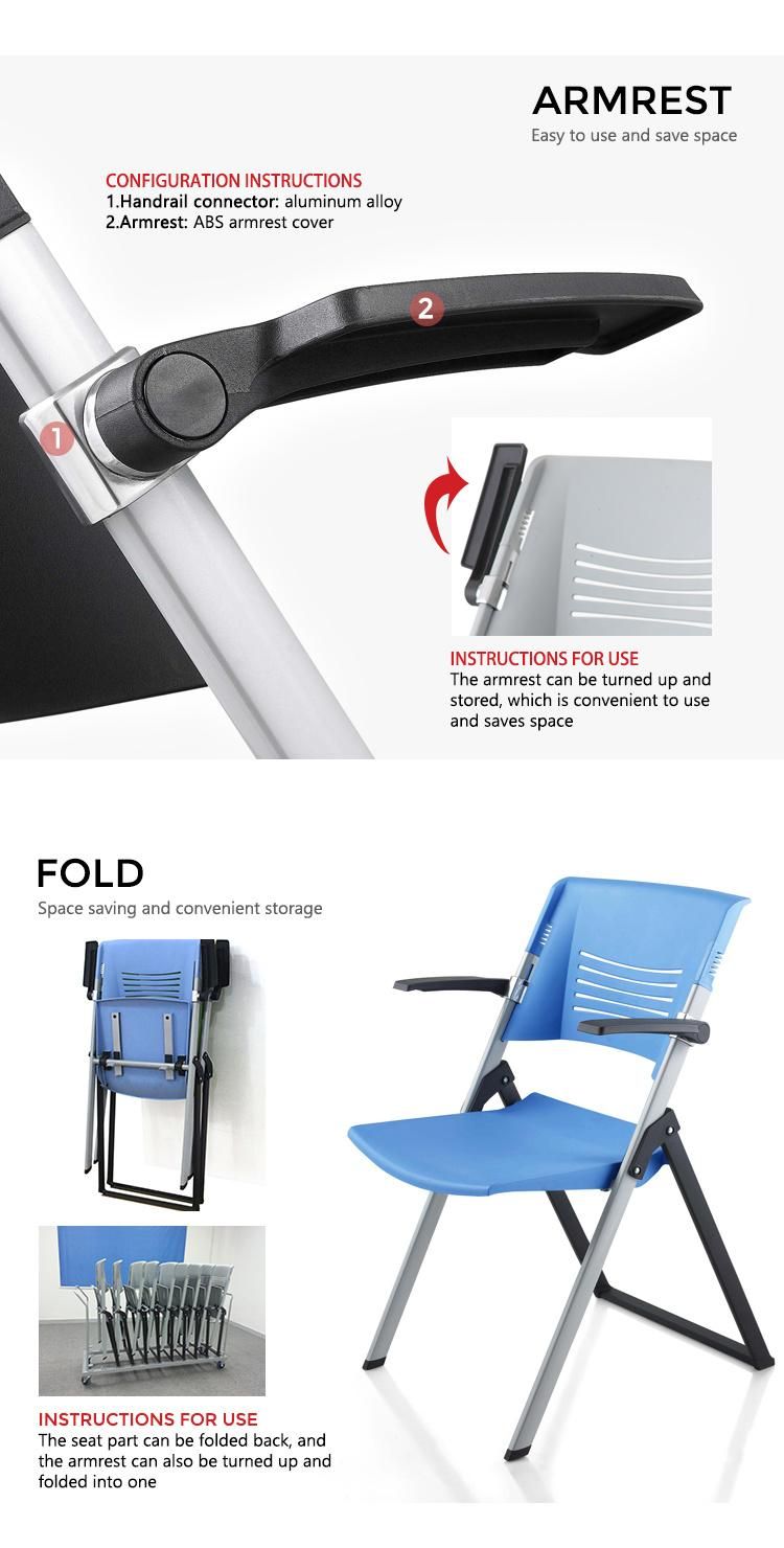 Trade Assurance Order Comfortable Flexible Seat Mesh Back Nylon Castors Foldable Office Training Chair