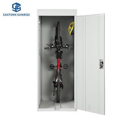 White and Black Steel Cabinet Warehouse Garage Locker for Bicycle Tool