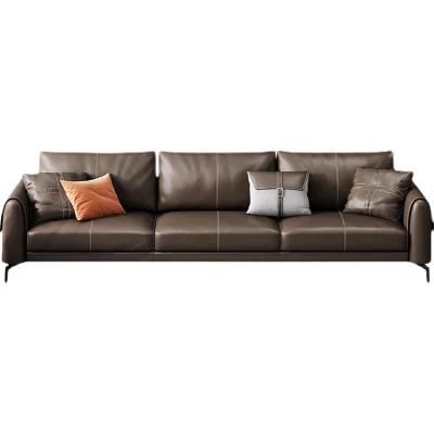 Foshan Factory Italian Design Office Furniture Sofa Modern Style Waiting Room Use Leather Sofa