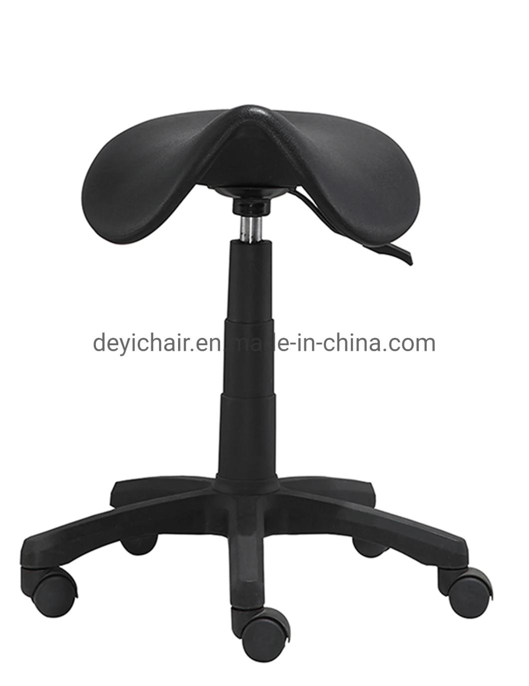 Simple Tilting Mechanism Class Four Gaslift Nylon Base Mould PU Seat Cushion Saddle Industrial Chair