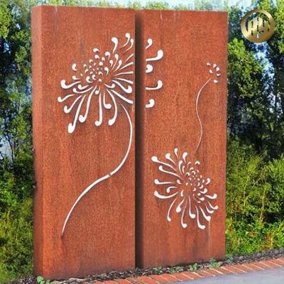 Outdoor Garden Metal Divider Rusty Corten Steel Screen