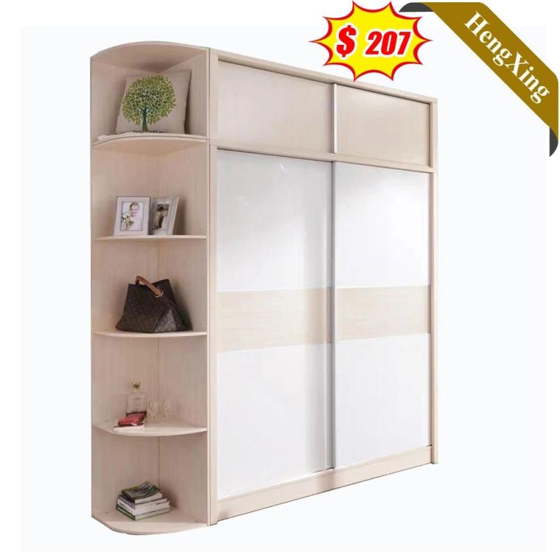 Modern Nordic Style Large Storage Sliding Door with Multi-Function Storage Wooden Wardrobe