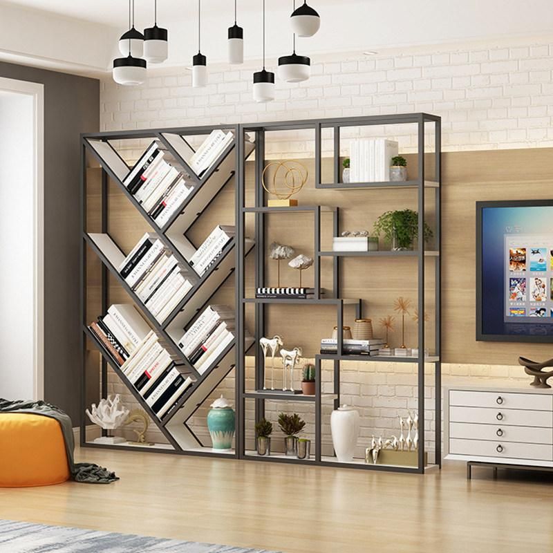 Metal Bookshelf Simple Design Multi-Layer Living Room Display Stand 0526