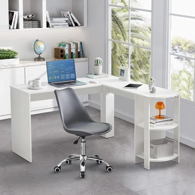 L-Shaped Desk, Home Office Dual Use 130 X 140cm White