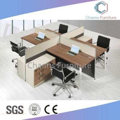 Cross Style 4 Seats Office Workstation with Full Partition (CAS-W31427)
