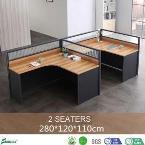 MFC Panel Contemporary Office Cubicles 2 Person Office Glass Partition Workstation (AP-F02)