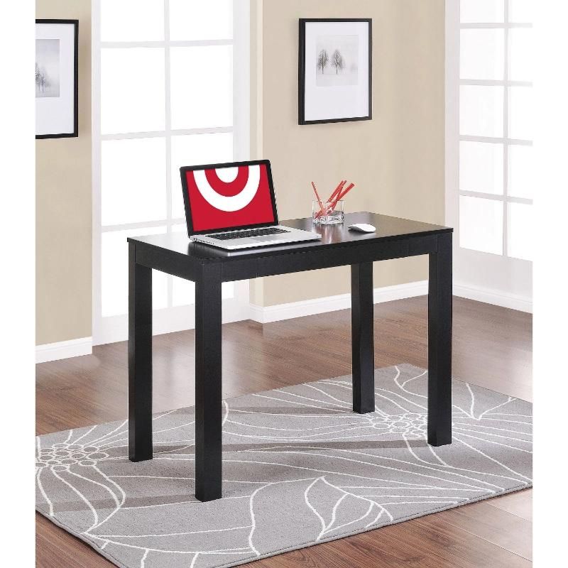 Black Stable Wood Computer Desk, Standing Height Computer Table