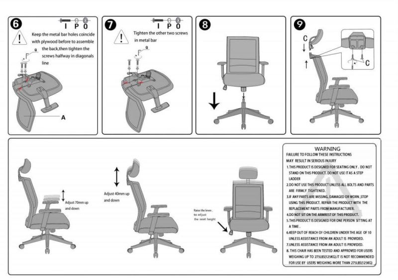 Multi-Functional High Back with Headrest Executive Office Chair