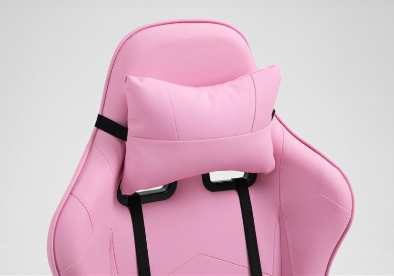 Ergonomic Swivel Adjustable PU Leather Computer Silla Girl Women Pink Gaming Chair