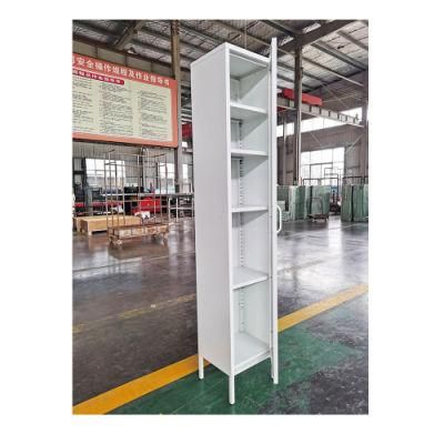 Fas-009-S Metal Bookcase Steel Book Rack with Glass Doors Adjustable Shelf Living Room Cabinet