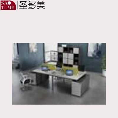 Modern Minimalist Office Furniture with Cabinet 4 Person Office Desk