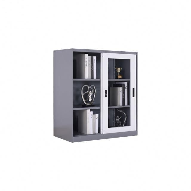 Office Cupboard Sliding Glass Door Book Cupboard with Adjustable Shelves